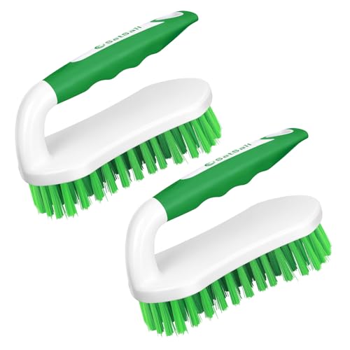 SetSail Scrub Brush, Heavy-Duty Scrub Brushes for Cleaning with Stiff Bristles Cleaning Brush for Shower, Bathroom, Carpet, Kitchen and Bathtub Scrubber - 2 Pack Green - color: Green