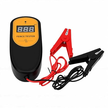 Pssopp High Tensile Fence Supplies Electric Fence Voltage Tester, Portable Voltmeter Grounding Tester LCD Display for Farm Livestock Garden Security