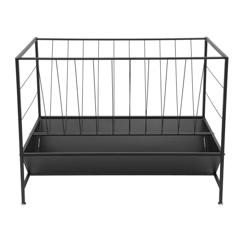 Heavy Duty 2-in-1 Livestock Feeder,Pasture Hay Feeder, Large-Capacity Hay Feed Trough with 30 Gallon Grass Rack