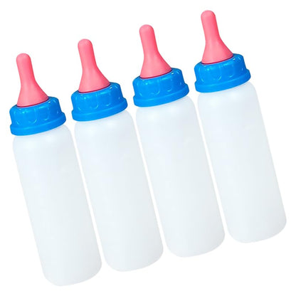 HANABASS Piglet Feeding Bottle Set 4 Pack Animal Bottle Feeder for Lambs Calves Goats Sheep and Newborn Livestock Nursing Kit for Artificial Feeding
