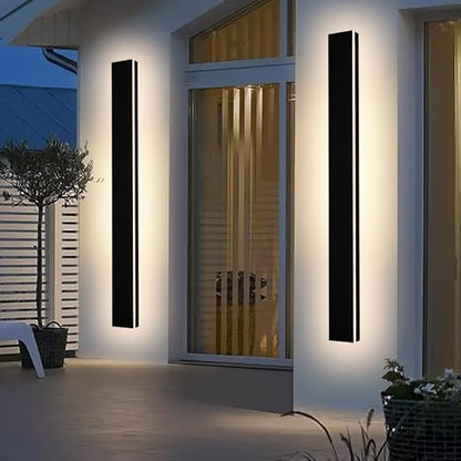 2 Pack 48 Inch Waterproof Outdoor Wall Light, 5.9 Inch Wide Linear Outdoor Garage Lighting Fixtures Long Exterior LED Wall Light for Porch Garage Patio, 3000K-6000K 5CCT - size: 48in