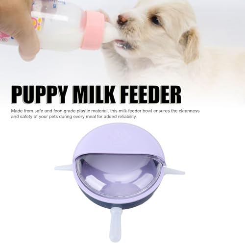 Puppy Milk Feeder,Puppy Feeder Milk Bowl Multi Nipples Plastic Easy to Clean Anti Flatulence for Kitten Pet (Purple) - color: Purple