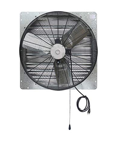 iLIVING 30" Wall Mounted Shutter Exhaust Thermostat Control-2 Speeds Vent Fan For Home Attic, Shed, or Garage Ventilation, 5088 CFM, 7500 SQF Coverage Area, Silver (ILG8SF30V-T) - size: 30 Inches