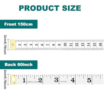 Soft Tape Measure for Body Measurements 3 Pack, 60 Inch Flexible Measuring Tape for Body – Dual Scale Inch/cm, Fabric Tape Measure for Sewing, Tailor, Seamstress, Clothing & Waist Measuring