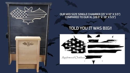 Made in USA- XL Black Stained Pine Bat House, 3 Chamber Bat Box, Easy-to-Install Wooden Bat House Kit, Weather-Resistant Bat Houses for Outdoors, with Mounting Screws - Applewood Outdoor - style: XL 3 Chamber Black