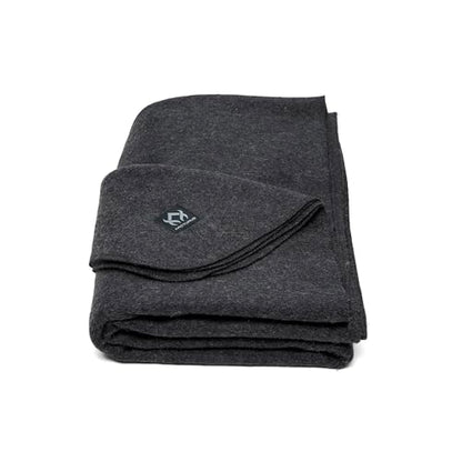Arcturus Military Wool Blanket - Warm, Thick, Washable - Great for Outdoors, Camping, Stadium Blanket, Picnics, Travel - Car & Bushcraft Survival Kits - color: Charcoal