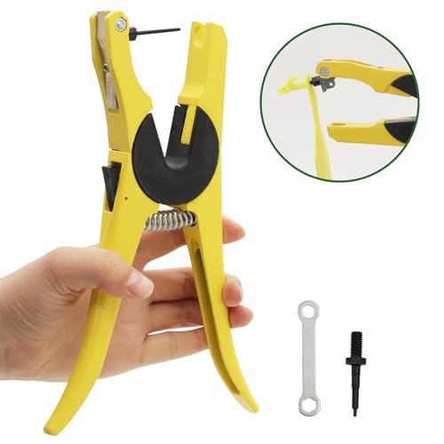 Tags 1-Piece Ear Tags Applicator for Easy Loading of,Livestock Ear Tag Pliers,Ear Tag Clamp Animal Identification Card Installation Tools (Yellow) - color: Yellow