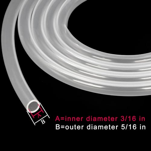 Silicone Tubing 3/16"ID 3ft Food Grade Hose Pure Silicon Tube | 3/16" ID x 5/16" OD Flexible High /Low Temp Silicone Tubing for Home Brewing Wine Making Food Safe (3.28ft Length) - size: 3/16” ID x 5/16" OD, style: 3 ft