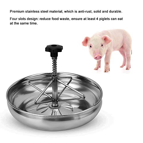 1Pc Stainless Steel, Sow Milk Trough Food Tray Stainless Piglet Feeder Piglet Feeding Pig Feeder Bowl Livestock Fodder S