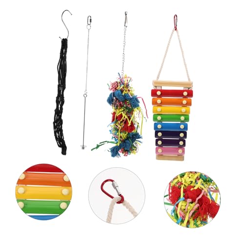 COLLBATH Chicken Hanging Wooden Foraging Playthings with Movable Hook and Lovely Appearance, Fun Chew for Home Decoration and Stress Relief