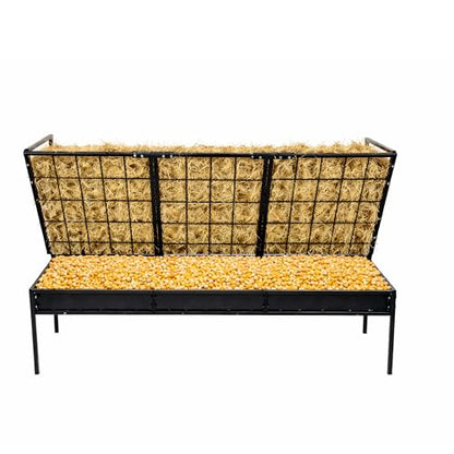 FEBTECH 42.5 Gallon Outdoor Pasture Goat Hay Feeder, Heavy Duty Powder-Coated 2 in 1 Hay Rack, Size-Adjustable Modular Design, Expandable Hay Feeder for Goats Horse Sheep Cattle Deer Barn & Pasture.. - size: 42.5 Gallon - Pasture