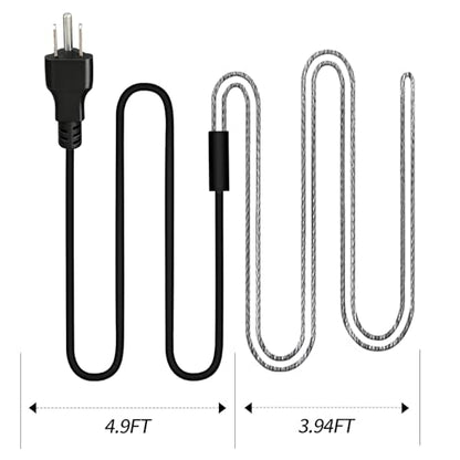 Chicken Water Heater Cord, Freeze-Proof Heated Waterer for Chickens & Poultry, Safe Low-Watt Heating Cable Keeps Water Ice-Free in Winter for Ducks, Rabbits & Small Animals (1 Pack)