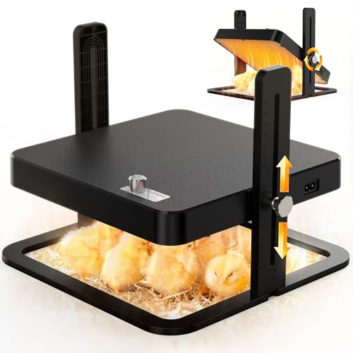Upgraded Chick Heating Plate with Adjustable Height & Angle, Thermostatic Control Chick Warmer Pad for Enclosed Indoor Space – Ideal for Chicks - size: small-03