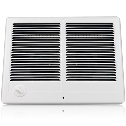 CSTC302TW Twin Electric Wall Heater - Wall Heater At 3000/2250 Watt And 240/208 Volt With White Grille 10236/7677 BTU Electric Wall Heaters Suitable For Kitchens, Front Rooms, Halls