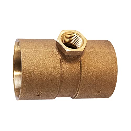 Everflow Supplies CCFT2212-NL C X C X F No Lead Cast Brass Tee Fitting with Solder Cups and Female Threaded Branch, 2" x 2" x 1/2" - size: 2" x 2" x 1/2"