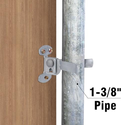 Chain Link Fence Gate Latch with Screws, 1-3/8" Wall Mount (Flat Back) Fork Gate Latch with Padlock Hole, Chain Link Fence Parts Gate Hardware Gate Locks for Outdoor Fence - Mounts to Post or Wall