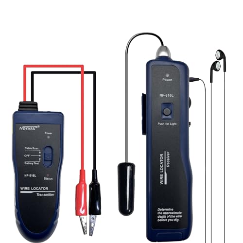 Underground Wire Locator Upgrade, RockyMars Cable Tester with Rechargeable 1100mAh Battery for Invisible Fence for Dogs, Circuit Breaker Finder, Electric Fence Wire Tracer, Wire Break Locator, etc. - style: NF-816L