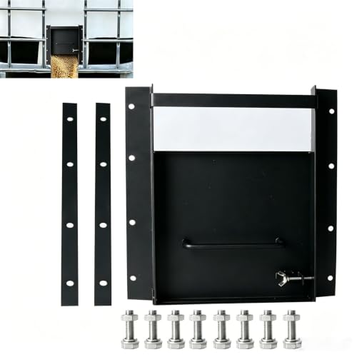 Heavy Duty Sliding Grain Gate,Sliding Gate,9 inch x 9 inch Farm Gate,Sliding Grain Gate for IBC Tote (Black) - color: Black