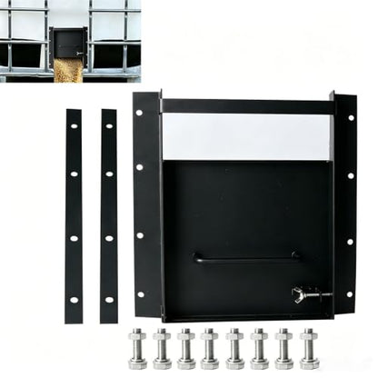 Heavy Duty Sliding Grain Gate,Sliding Gate,9 inch x 9 inch Farm Gate,Sliding Grain Gate for IBC Tote (Black) - color: Black