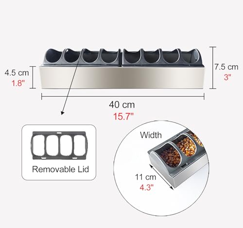 4 8 12 Holes Chicken Feeder with Removable Lid, Lightweight Anti-rust Water Trough Replacement Part, Feed Trough for Chicken Brooder(L40cm/15.7"(8 Slots)) - size: L40cm/15.7"(8 Slots)