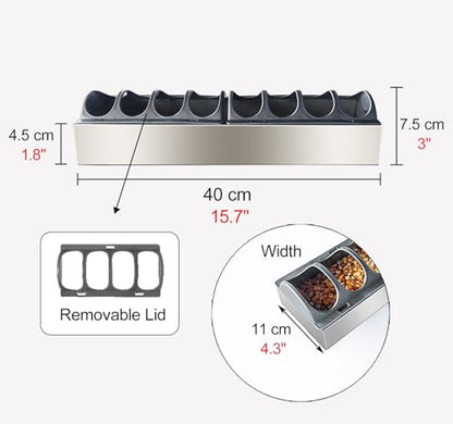 4 8 12 Holes Chicken Feeder with Removable Lid, Lightweight Anti-rust Water Trough Replacement Part, Feed Trough for Chicken Brooder(L40cm/15.7"(8 Slots)) - size: L40cm/15.7"(8 Slots)