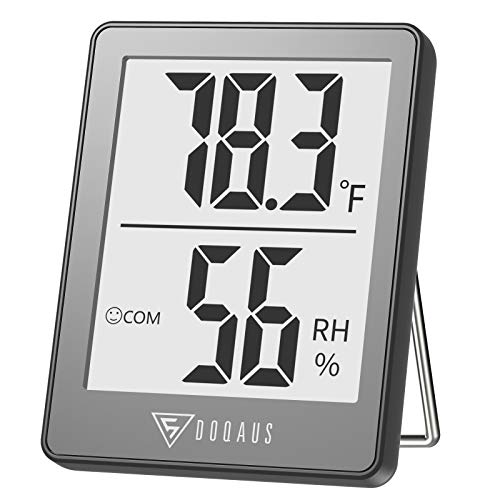 DOQAUS Digital Hygrometer Indoor Thermometer Room Thermometer with 5s Fast Refresh Temperature Humidity Monitor for Bed Room, Baby Room, Basement, Greenhouse, Office (Grey) - color: Grey
