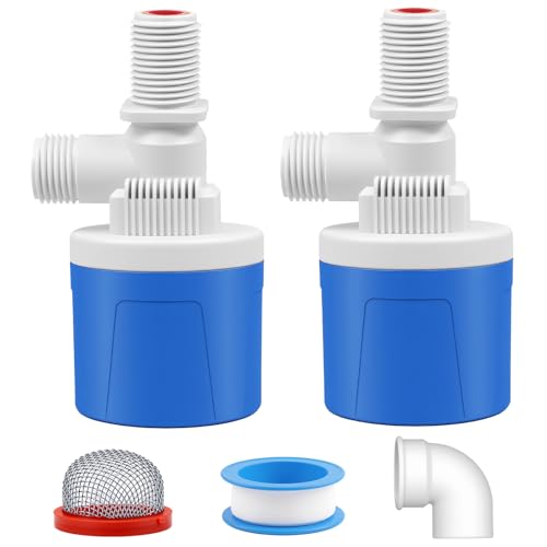 1/2" Top Inlet Water Float Valve, 2 Pack Water Trough Float Valve Water Level Control Float Valve for Water Tank, Automatic Water Shut Off Valve Pool Auto Fill for Livestock Pond Aquarium - size: 1/2" Top Inlet