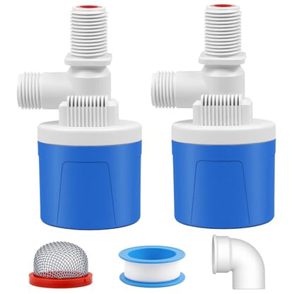 1/2" Top Inlet Water Float Valve, 2 Pack Water Trough Float Valve Water Level Control Float Valve for Water Tank, Automatic Water Shut Off Valve Pool Auto Fill for Livestock Pond Aquarium - size: 1/2" Top Inlet