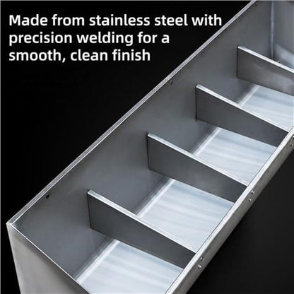 Stainless Steel Piglet Feed Trough, Livestock Feeder with Segmented Design, Open Feeding Trough, for Farms, Backyards, Pigsties, and Yards(10.2x59.1in) - size: 10.2x59.1in