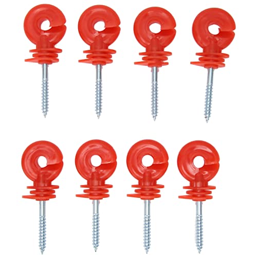 50PCS Fence Insulator, 9.5 X 4.5cm Electric Fence Insulator Screw, Insulator Fence Ring Post Wood Post Insulator, Sun Protection, Rain Protection, Strong and Durable for Electronic Fence