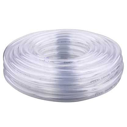 Clear Vinyl PVC Tubing 1/4" ID X 3/8" OD Plastic Flexible Food Grade Hose 50 Feet - size: 1/4" 3/8", style: 50 Feet