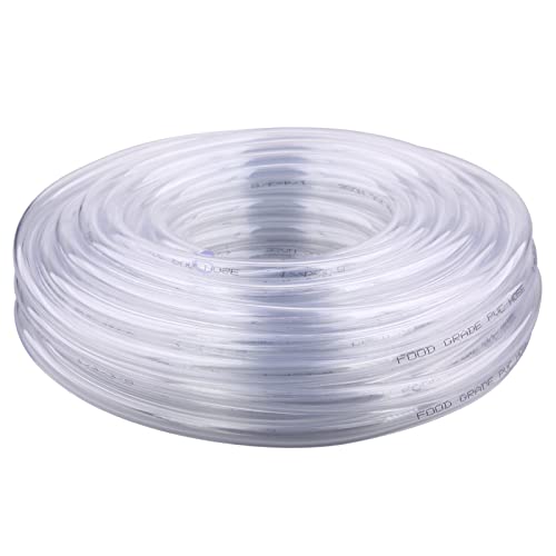 Clear Vinyl PVC Tubing 1/4" ID X 3/8" OD Plastic Flexible Food Grade Hose 50 Feet - size: 1/4" 3/8", style: 50 Feet