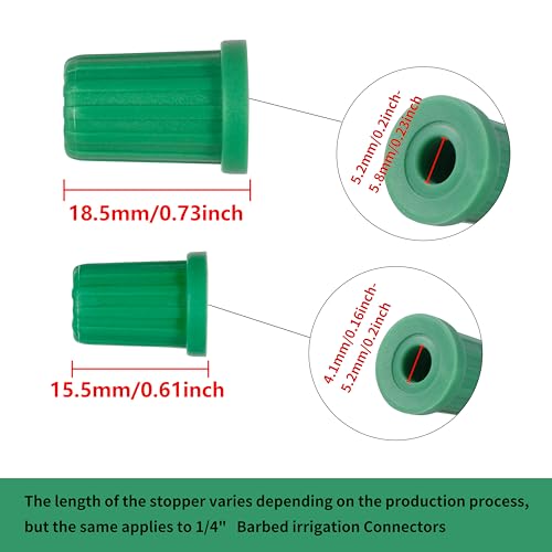 1/4 Barb Connector Plug Cap, Rubber Plug Fitting for 1/4 Hose Irrigation System(40PCS/Pack) - size: 1/4 inch Barb Plug Cap