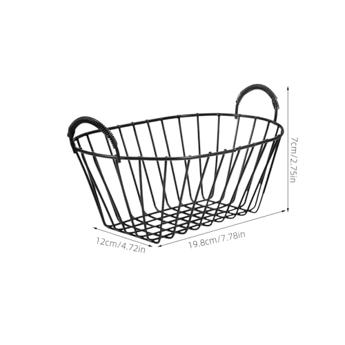 HEMOTON Iron Wire Fruit Basket Storage Basket for Pantry Metal Fruit Holder Kitchen Accessory