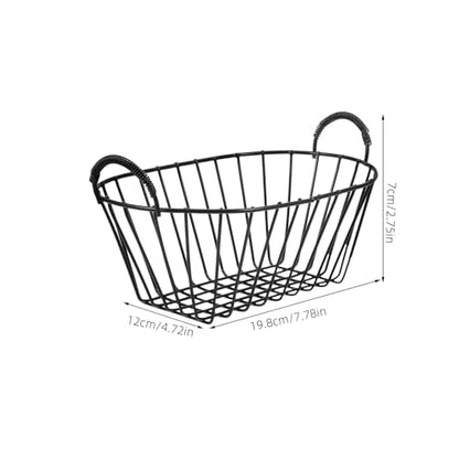 HEMOTON Iron Wire Fruit Basket Storage Basket for Pantry Metal Fruit Holder Kitchen Accessory