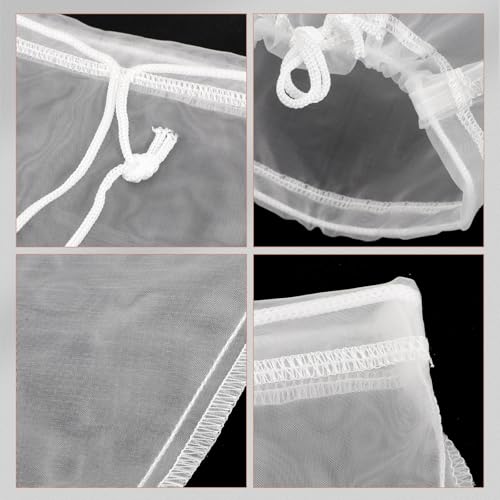 Reusable Nut Milk Bag Strainer 2pcs 12x12 Inch Nylon Fine Mesh Filter for Almond Milk Juice Food Grade Filter Bags for Home Kitchen Use