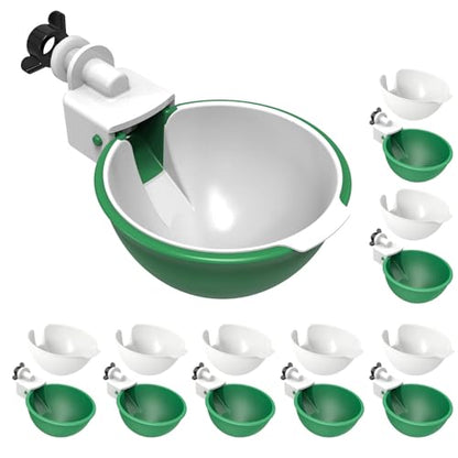 Large Automatic Chicken Waterer Cups, Chicken Water Feeder Suitable for Chicks, Duck, Goose, Turkey and Bunny, DIY Poultry Water Feeder Kit (8 Pack-Green) - color: Green, size: Pack of 8