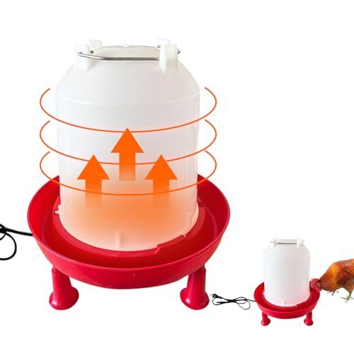 All in One Heated Chicken Waterer Heated Poultry Fountain with Leg Support Constant Temperature Heated Poultry Waterer for Winter Chicken Coop Accessories (3L)