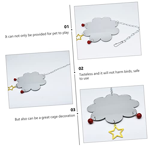 POPETPOP Chicken Mirror Toy for PET Chickens Hanging Single-Sided Mirror Bell for Bird Cages Encourages Play and Entertainment