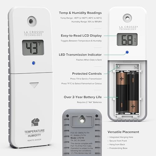 Temp Tracker Wi-Fi Alert System with the Bridge Gateway and an Indoor Outdoor Temperature and Humidity Sensor - size: Extra small