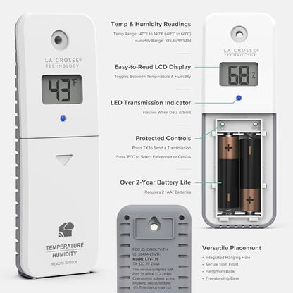 Temp Tracker Wi-Fi Alert System with the Bridge Gateway and an Indoor Outdoor Temperature and Humidity Sensor - size: Extra small