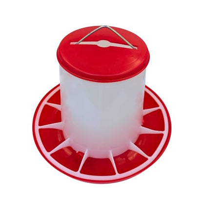 Large Chicken Feeder 11-Pound Capacity for All Poultry | Durable Feeding Container with Carrying Handle for Chickens, Ducks, Turkeys, Quail, Baby Chicks, Turkeys and More - size: 11 Pounds