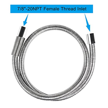 Commercial Pre Rinse Sprayer Hose Replacement Kit for Kitchen Dish Sink Faucet, 60 Inch Flexible Stainless Commercial Pre Rinse Kitchen Faucet Hose Parts