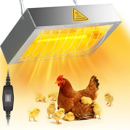 400W Chicken Coop Heater Lamp, Brooder Heat Lamp for Chickens, Adjustable Temp and Height, No Assembly Heater for Chicks Pets Livestock, 2 Pack - color: Heat lamp 400W - 2 Pack