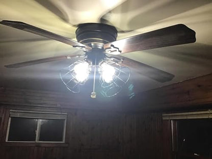 Premium Ceiling Fans Light Covers, Industrial Style Replacement Lamp Guard, Perfect Ceiling Fan Replacement Accessories Shade, with Standard 2-1/8" Fitter Size, 6.9" high x 5.1" Diameter, Pack of 4 - color: 4-pack-black