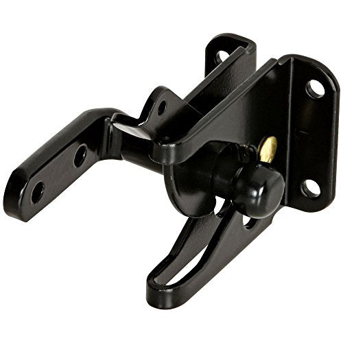 National Hardware N101-337 V22 Automatic Self Latching Gate Latch for Outdoor Fence Gates, Black Metal Door Latch Hardware for Farm Cattle Pens and Animal Enclosures, 1 Pack - color: Black, size: 0