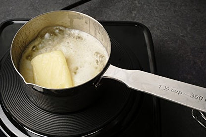 RSVP International Endurance Stainless Steel Measuring Pan Scoop, 1 1/2 Cups | Dry or Liquid | Baking or Cooking | Perfect for Feeding Pets, Cat Dog Food, Bird Seed, etc. | Dishwasher Safe, Blue - size: 1 1/2 Cups