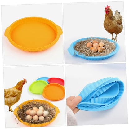 GALPADA 2Pcs Washable Chicken Nesting Pads Flexible Egg Laying Mat for Coop Silicone Chicken Nest Cushion Nest Box Bedding for Egg Protection and Easy Maintenance
