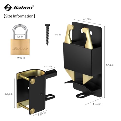JIAHOO 2 Way Farm Gate Latch, Heavy Duty Gate Latches for Metal Tube Gates, Two-Way Livestock Gate Latch Hardware for Cattle Gate Horse Corrals, Ranches, Pastures, Cages, with Brass Padlock & 3 Keys - style: Farm Gate Latch & Padlock