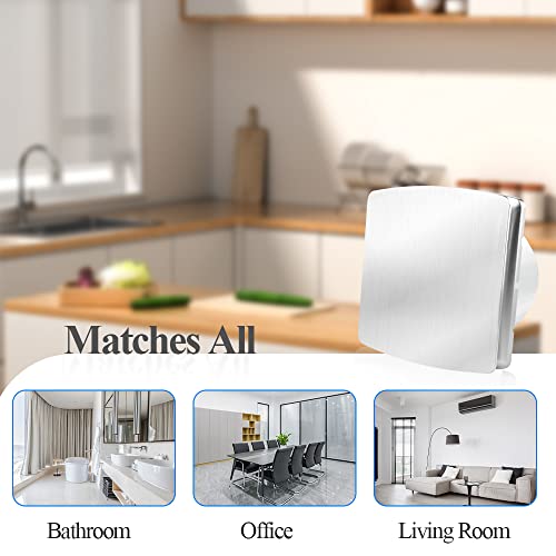 WiseWater Bathroom Exhaust Fan, 110V ac 140CFM 6” Duct 7.6" Panel Extractor Fan, Ceiling&Wall Mounted Ventilation Fan for Bathroom, Laundry Room, Office - size: 6"